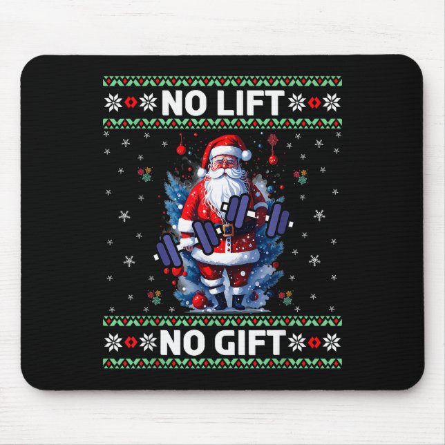 Funny Muscle Santa Lifting Ugly Christmas Sweater  Musmatta (Framsidan)