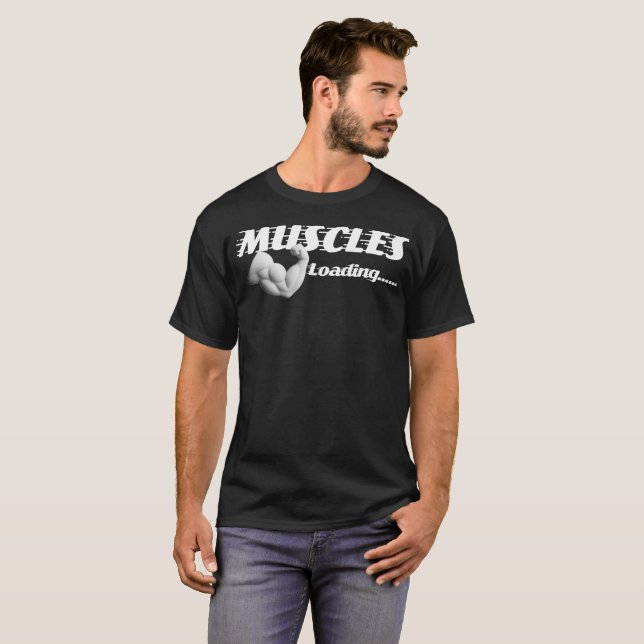 Funny Muscles  Bodybuilder & Gym Men's T-Shirt  (Hel framsida)