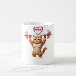 Funny Muscular Cat Mother's Day Gym Mom Coffee Mug Kaffemugg