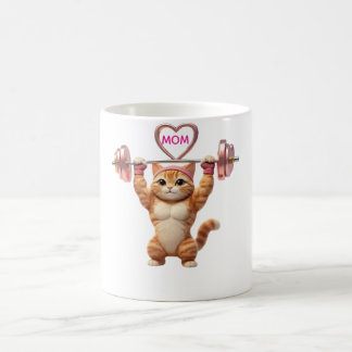 Funny Muscular Cat Mother's Day Gym Mom Coffee Mug Kaffemugg
