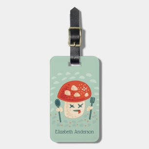 Funny Mushroom Character Crazy Bagagebricka