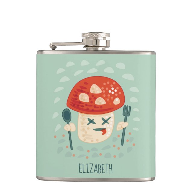 Funny Mushroom Food Character Konstig Odness Fickplunta (Framsidan)