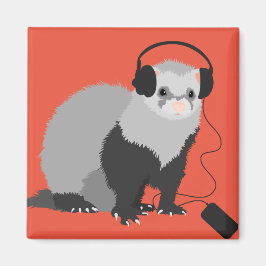 Funny Music Älskare Ferret Magnet