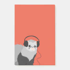 Funny Music Älskare Ferret Post-it Block