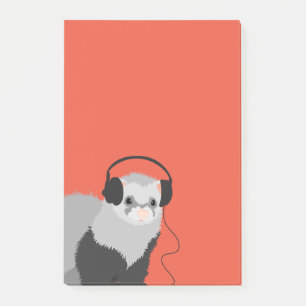 Funny Music Älskare Ferret Post-it Block