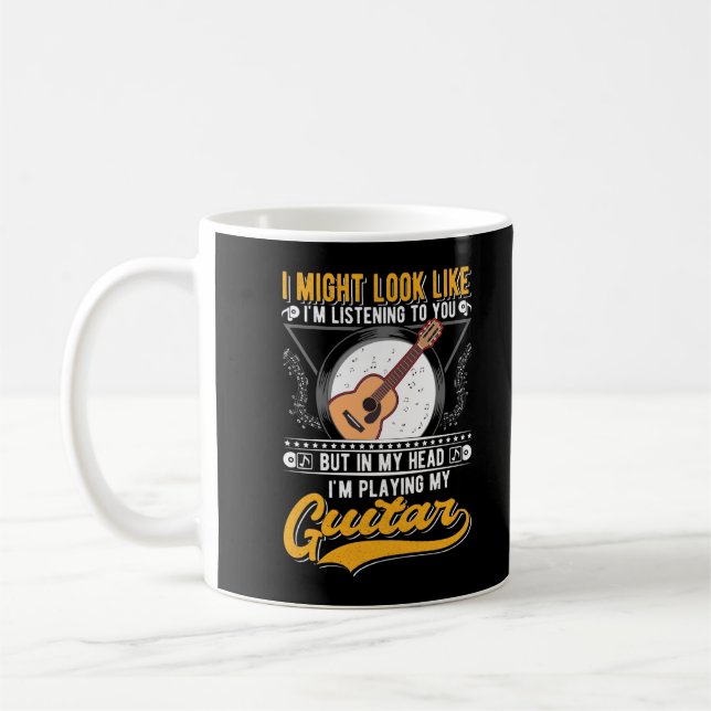 Funny Music Älskare Guitarist Acoustic Guitar Kaffemugg (Vänster)
