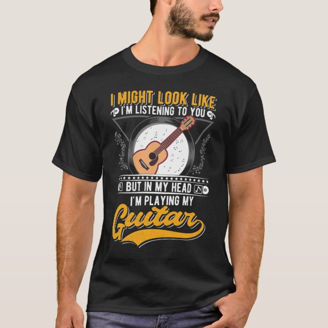 Funny Music Älskare Guitarist Acoustic Guitar T Shirt (Framsida)