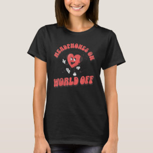 Funny Music Älskare-hörlurar på World Off DJ Music T Shirt