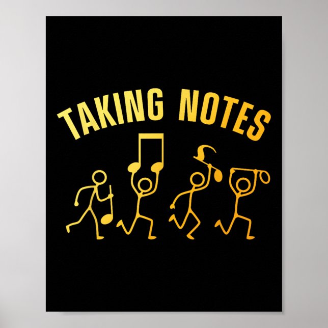 Funny Music Art För manar Women Musical Note Gag M Poster (Framsidan)