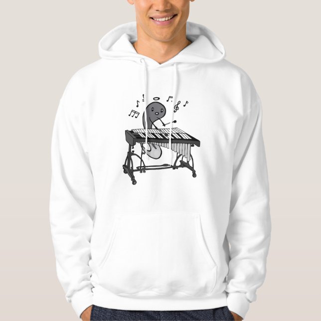 Funny Music Spelar Vibraphone Mallets Instrument Hoodie (Framsida)