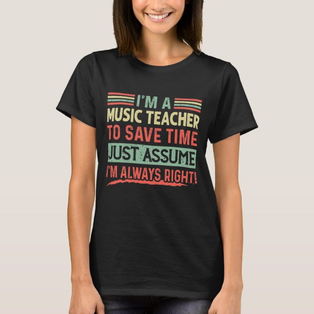 Funny Music Teacher T-Shirt (Framsida)