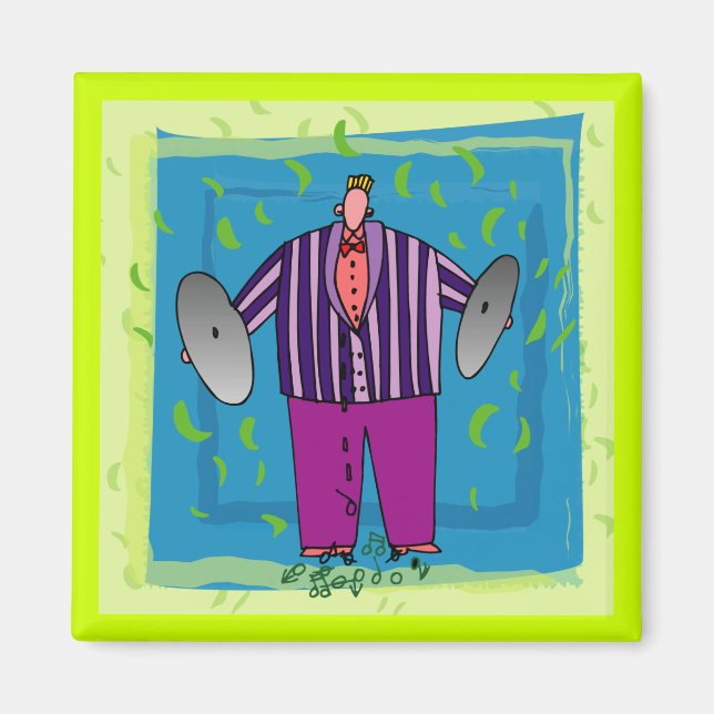 Funny Music Tecknad Magnet (Framsidan)