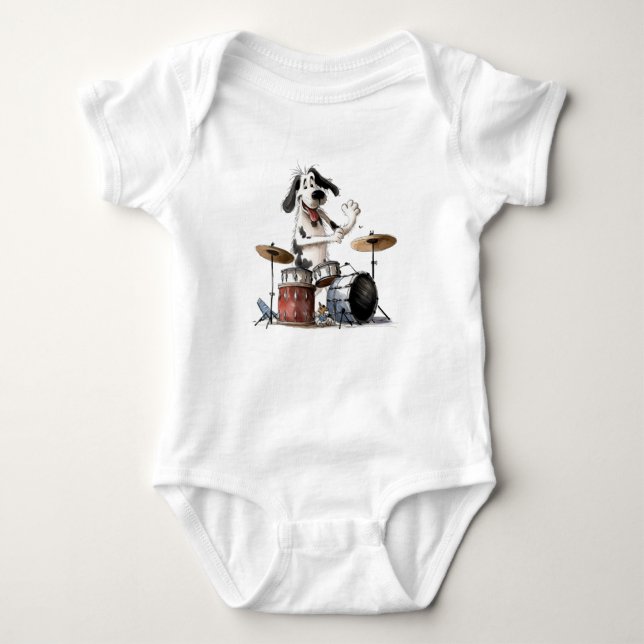 Funny Musical Hund T Shirt (Framsida)