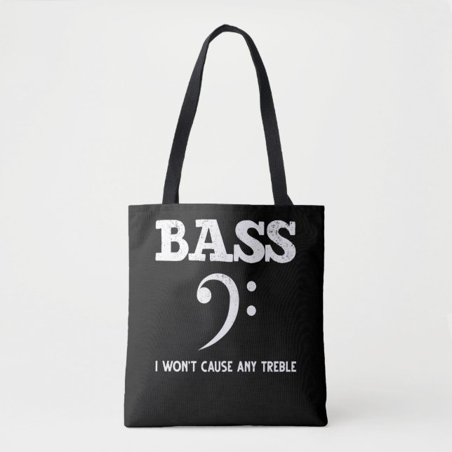 Funny Musical Treble Bass Player Tygkasse (Framsida)
