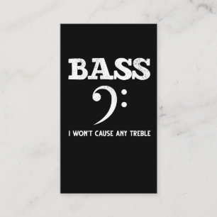Funny Musical Treble Bass Player Visitkort