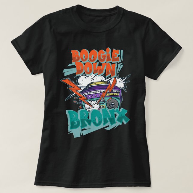 Funny Musician Boogie Down Bronx Hip hop T Shirt (Design framsida)