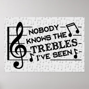 Funny Musician Treble Joke Pun   Musiklärare Poster