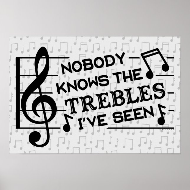 Funny Musician Treble Joke Pun | Musiklärare Poster (Framsidan)