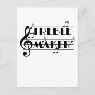 Funny Musician Treble Maker Music Clef Vykort