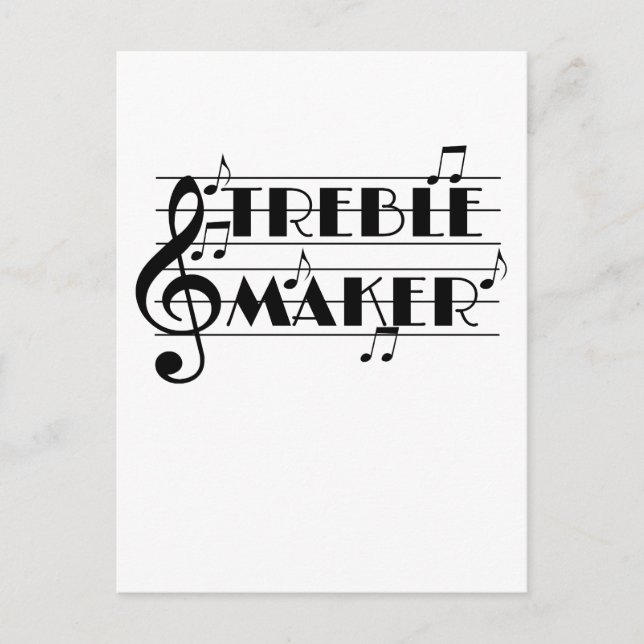 Funny Musician Treble Maker Music Clef Vykort (Framsida)