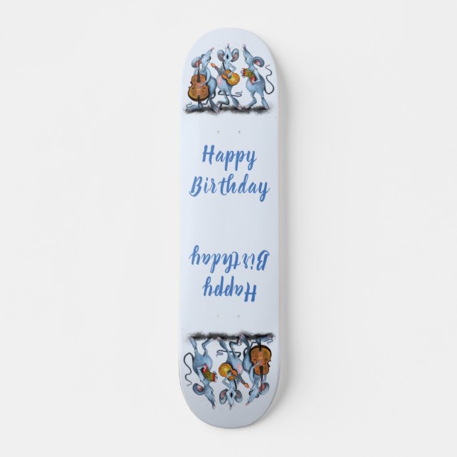 Funny musikalisk mouse Birthday Gift Skateboard (Framsida)