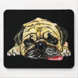 Funny musknapp med Pug Hund - Ditt Färg Musmatta