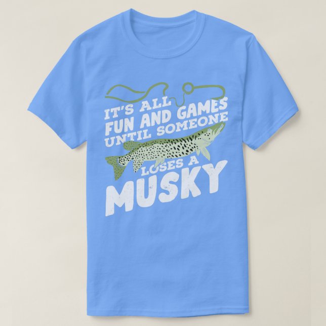 Funny Musky Fishing Angling Fisherman Gift T Shirt (Design framsida)