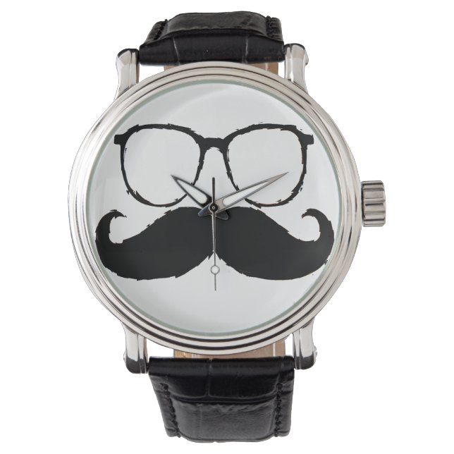 Funny Mustache 4 Armbandsur (Framsida)