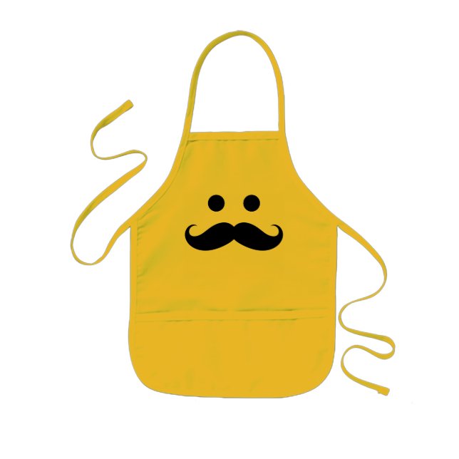 Funny Mustache Ansikte Kids Apron Barnförkläde (Framsidan)