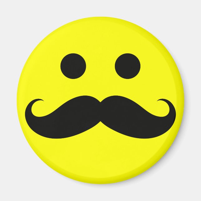 Funny Mustache Ansikte Magnets Magnet (Framsidan)