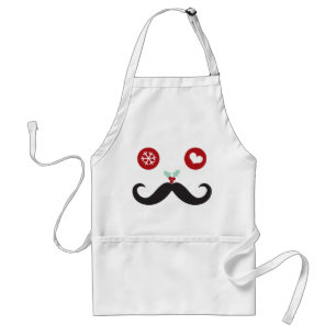 Funny Mustache Ansikte Snowflake jul Helgdag Förkläde