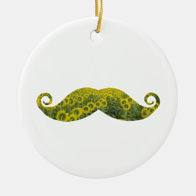 Funny Mustache Circle Ornament (Framsidan)