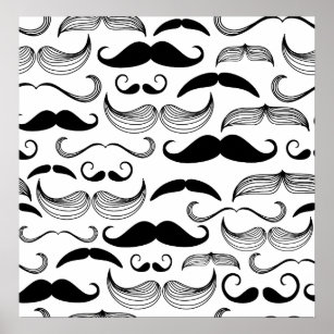 Funny Mustache Design Poster