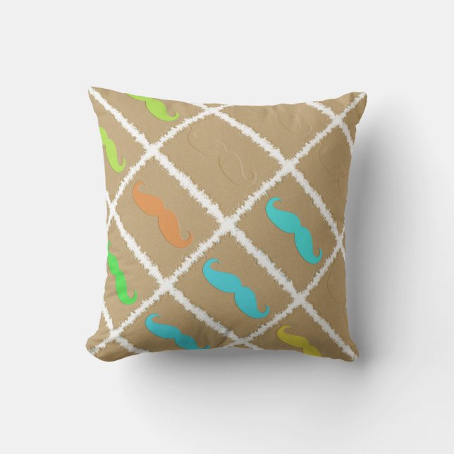 Funny Mustache Kudde (Framsida)