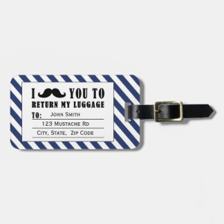 FUNNY MUSTACHE LUGGAGE TAG | BLUE RAND BAGAGEBRICKA