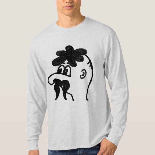 Funny Mustache Man T-Shirt (Framsida)