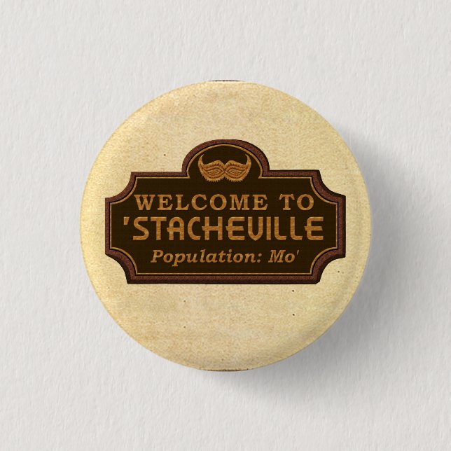 Funny Mustache Mo Välkomsttecken Knapp (Framsida)