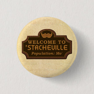 Funny Mustache Mo Välkomsttecken Knapp