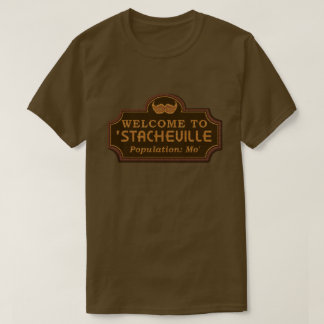 Funny Mustache Mo Välkomsttecken Tee Shirt