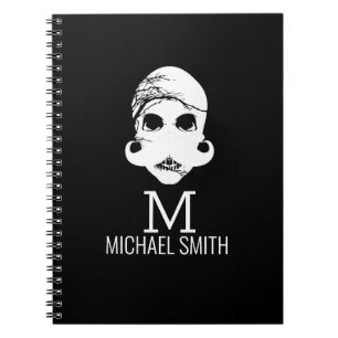 Funny Mustache Monogram Anteckningsbok