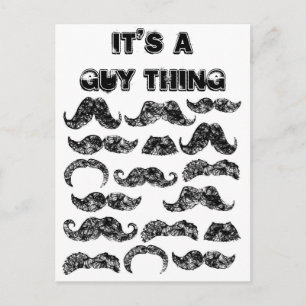 Funny Mustache mönster för manar Vykort