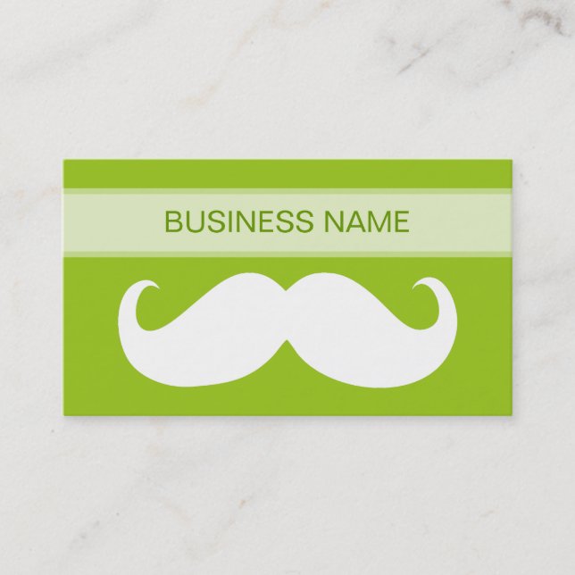 Funny Mustache och Plain Lime Visitkort (Framsida)