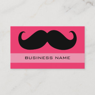 Funny Mustache och Plain Shock rosa Visitkort