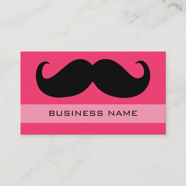 Funny Mustache och Plain Shock rosa Visitkort (Framsida)