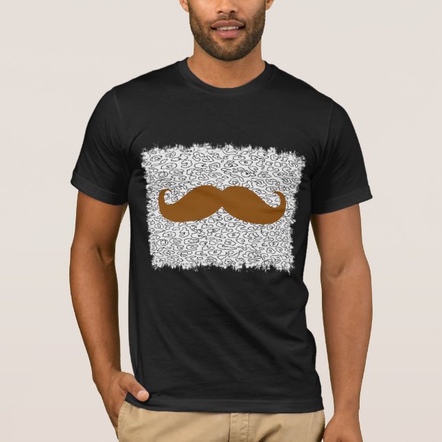 Funny Mustache på leopard hud T Shirt (Framsida)