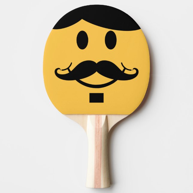 Funny Mustache Ping Pong Fladdermus Pingisracket (Framsidan)