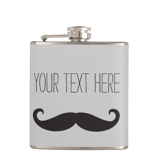 Funny Mustache / Schnurrbart + din text Fickplunta (Framsidan)