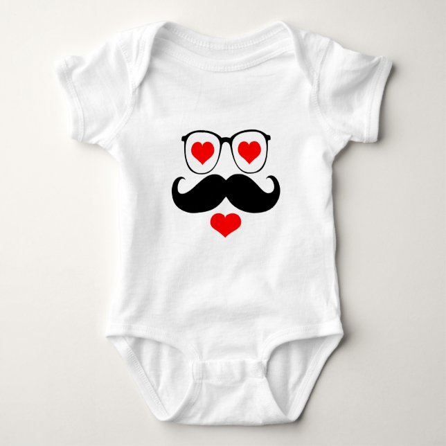 Funny Mustache T Shirt (Framsida)