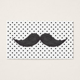 Funny Mustache Teckning och Black Polka dots Visitkort
