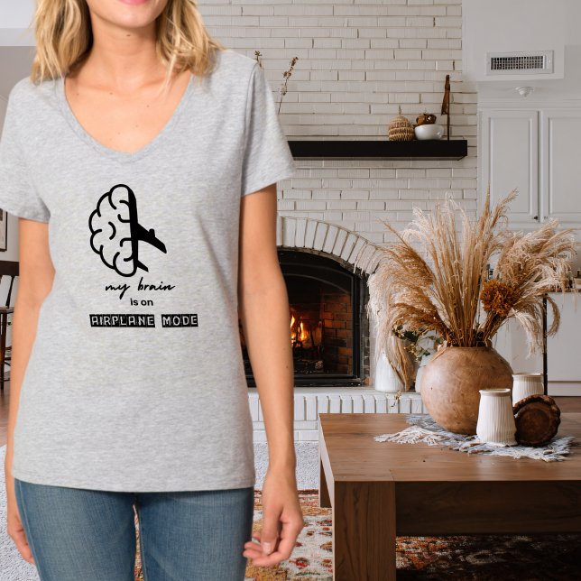 Funny My Brain is on Airplane Mode Coworker Simple T Shirt (Skapare uppladdad)